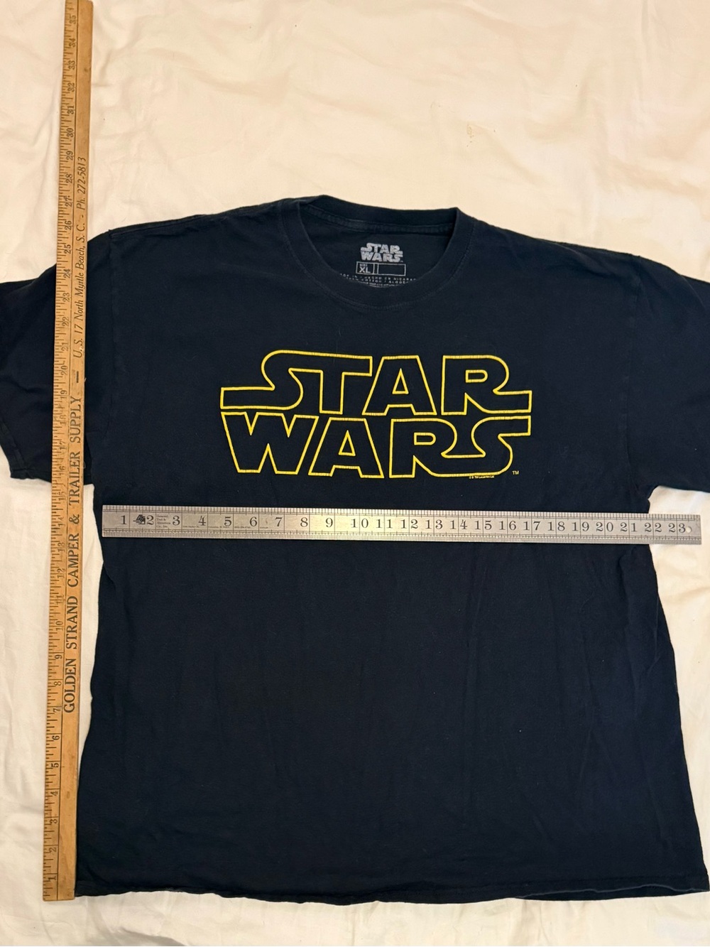 Star Wars Black T-Shirt with Yellow Logo